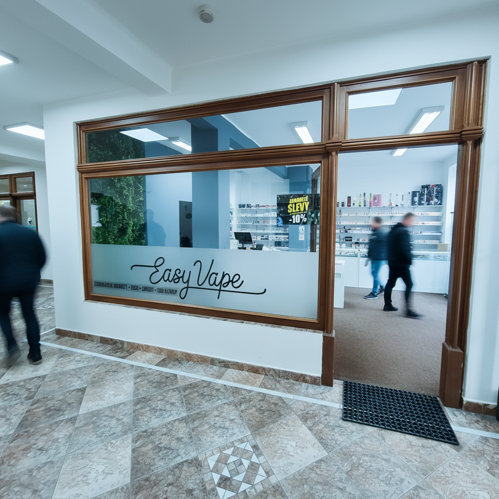 EasyVape Jablonec nad Nisou – interiér prodejny s výběrem e-cigaret